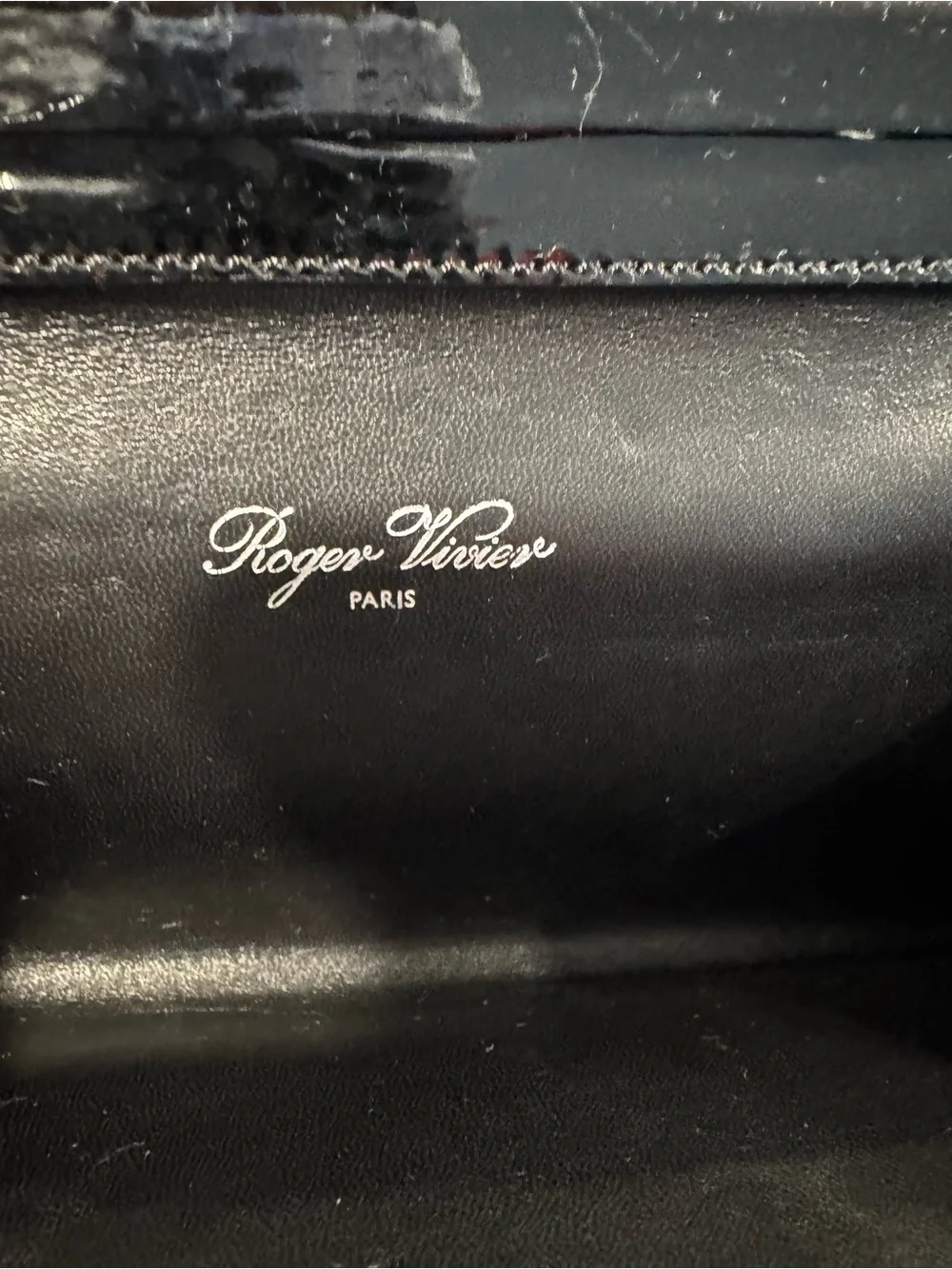 Vintage Roger Vivier Paris - Black Patent Leather Clutch Wallet
